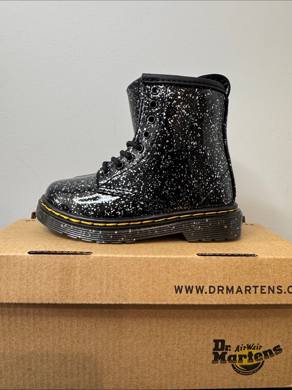 Dr. Martens 1460 T Toddler Black Cosmic Glitter Boots Size 7 New NIB